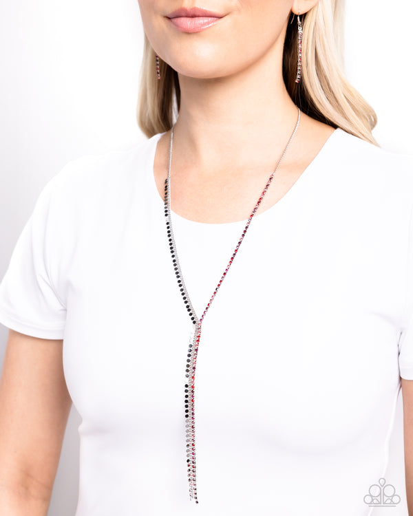 Elongated Eloquence Necklace - Red