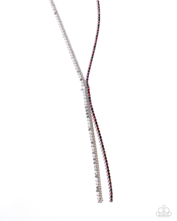 Elongated Eloquence Necklace - Red