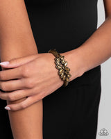 Glamorously Garnished - Brass Bangle Bracelet