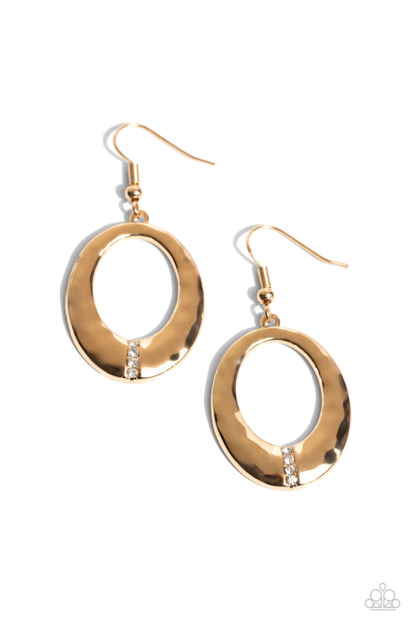 Center Stage Classic - Gold Glitzy Earrings