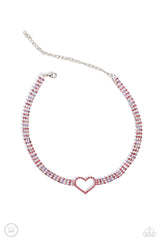 Rows of Romance - Pink and Fuchsia Heart Choker