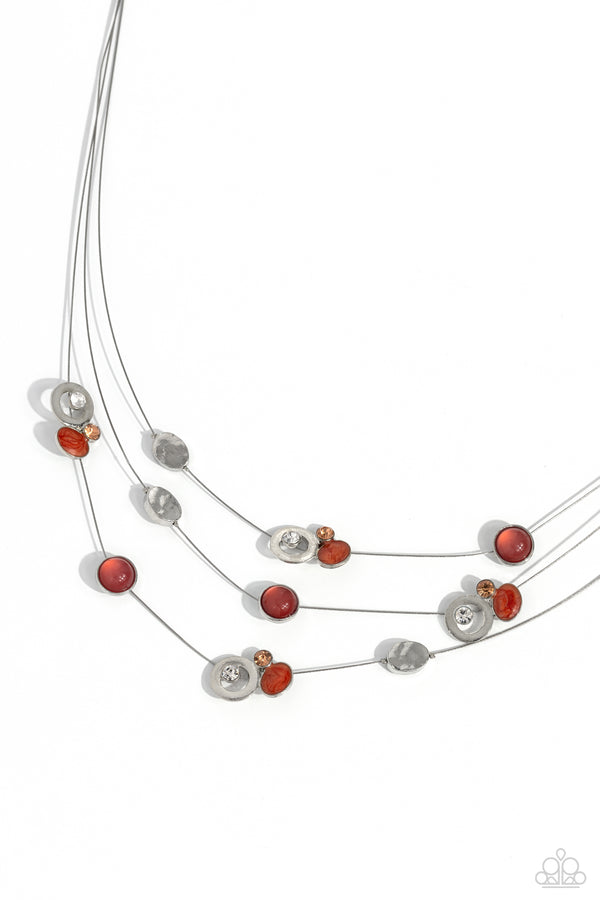 Affectionate Array - Orange Necklace