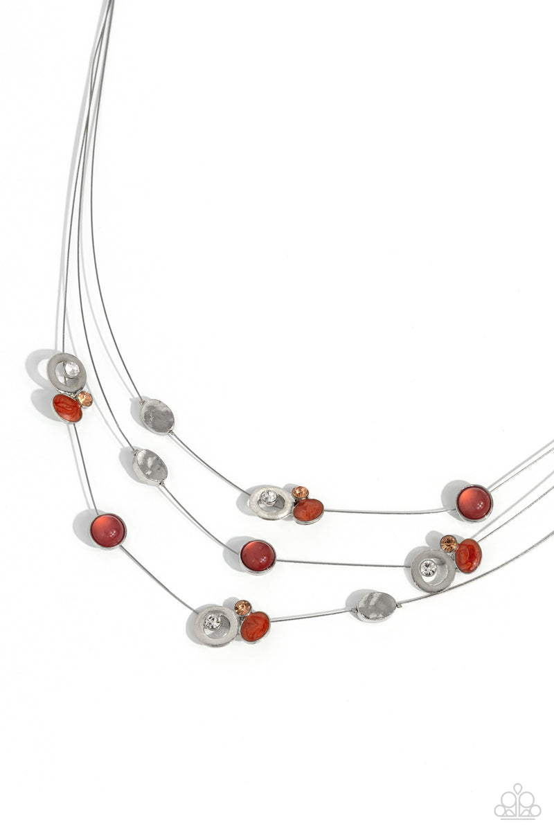 Affectionate Array - Orange Necklace