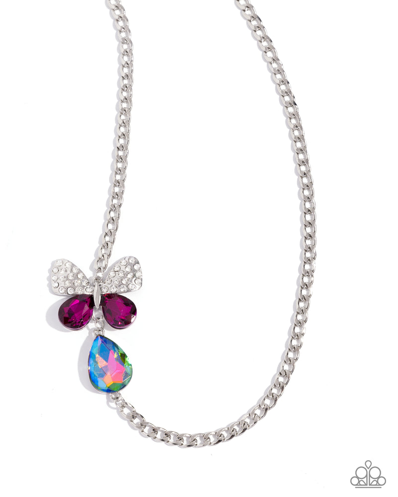 Fluttering Finesse - Multi Oversized Butterfly Necklace