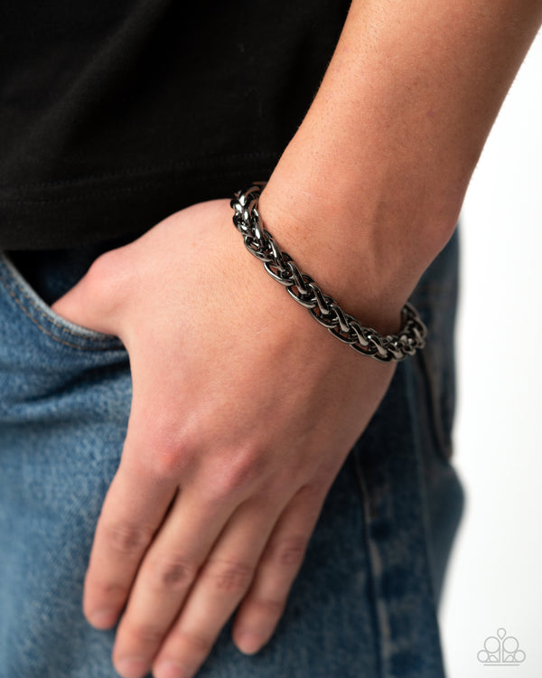 Effortlessly Edgy - Black Unisex Bracelet