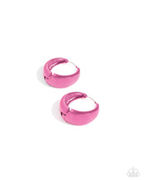 Colorful Curiosity - Electric Pink Dainty Hoop Earrings