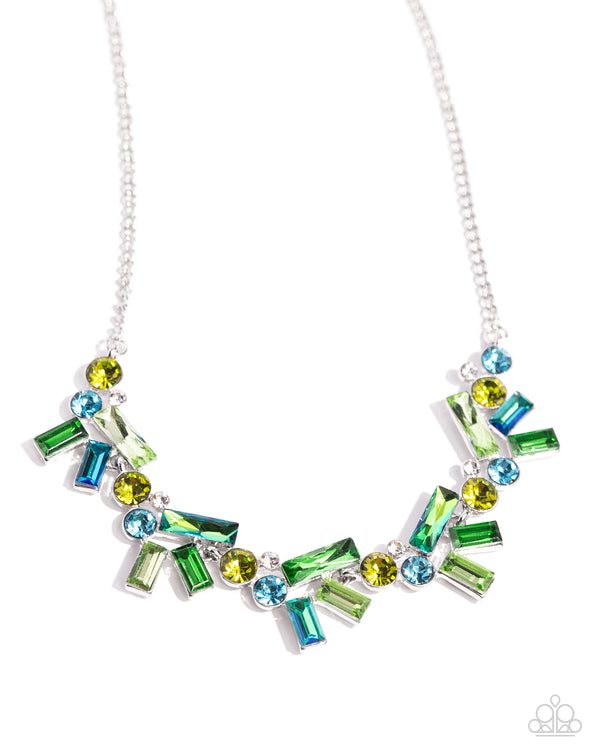 Serene Statement - Green Shimmer Necklace