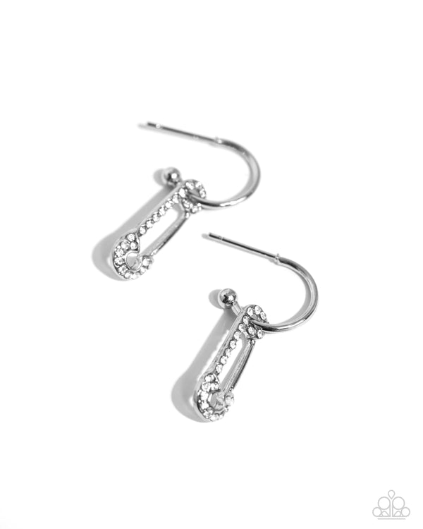 Safety Pin Sentiment - Silver Hoop Earrings