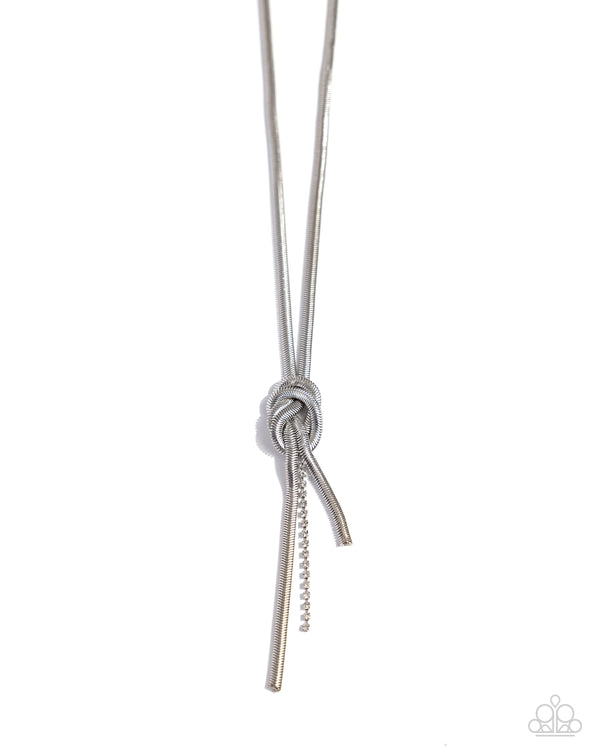 Knotted Keeper Necklace - Silver