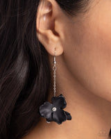 Plentiful Petals - Black Floral Earrings