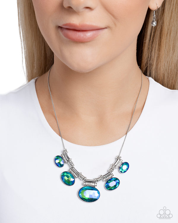 Socialite Status - Green Shimmery Necklace