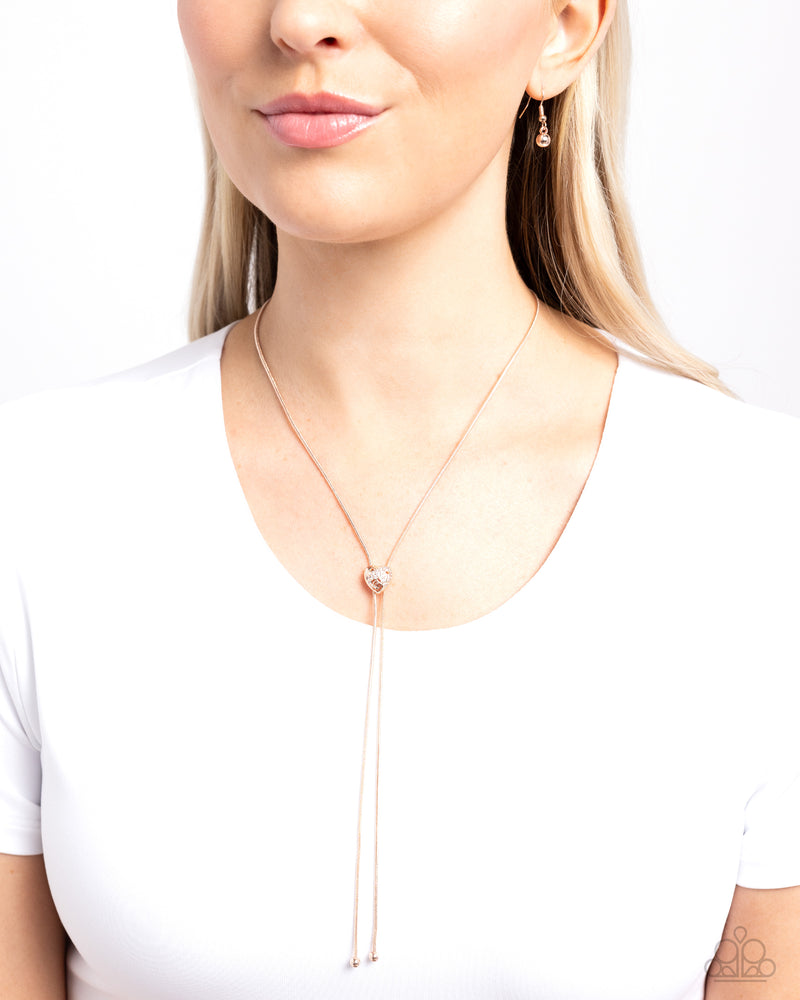 Raised Rose - Rose Gold Dainty Heart Necklace