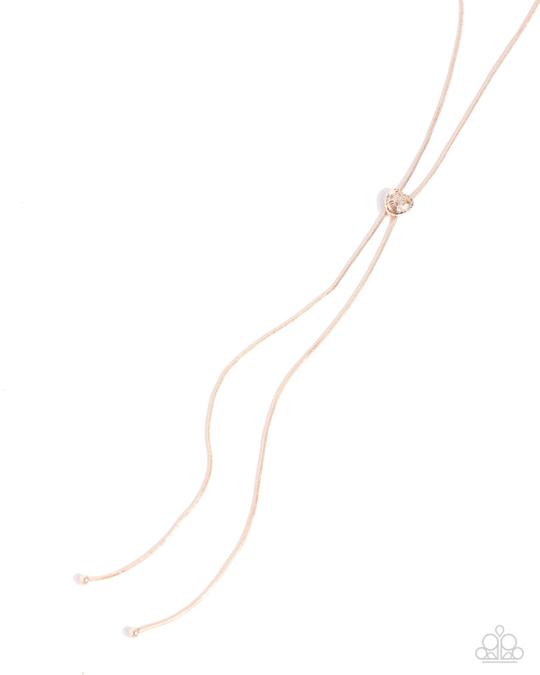 Raised Rose - Rose Gold Dainty Heart Necklace