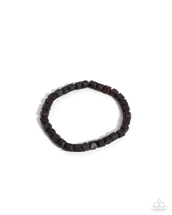 Faceted Finale - Black Mens Bracelet