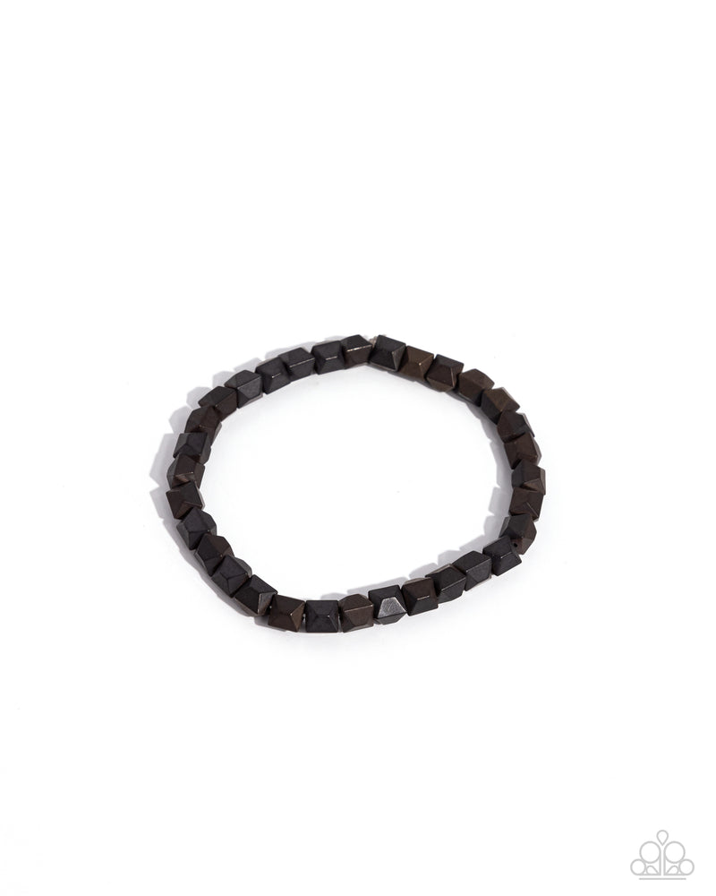 Faceted Finale - Black Mens Bracelet