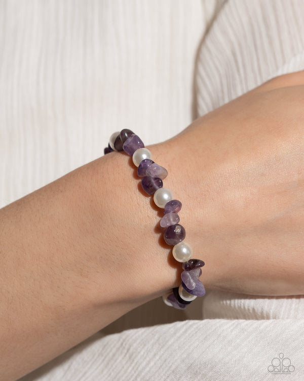 Robust Refinement - Stone & Pearl Purple Bracelet