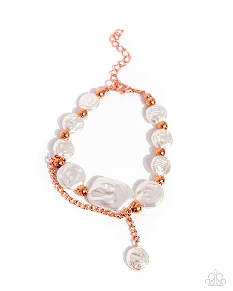 5th Avenue Finesse - Copper and Pearl Bracelet