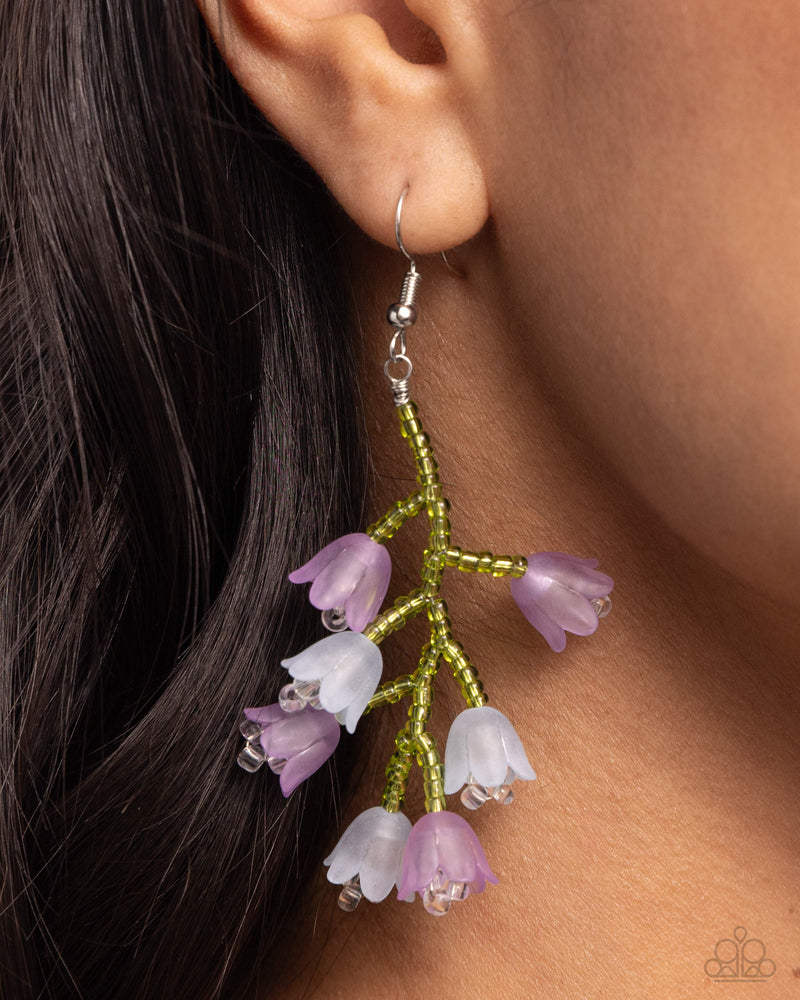 Beguiling Bouquet - Purple Flower Earrings