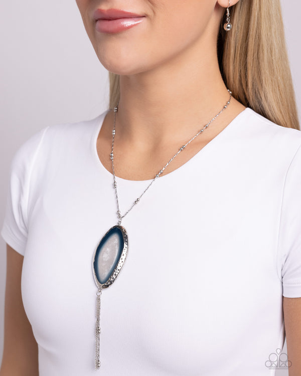 Geode Gamble Pendant Necklace - Blue