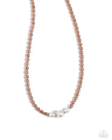 Fight Like a PEARL - Brown Beaded Pearl Necklace