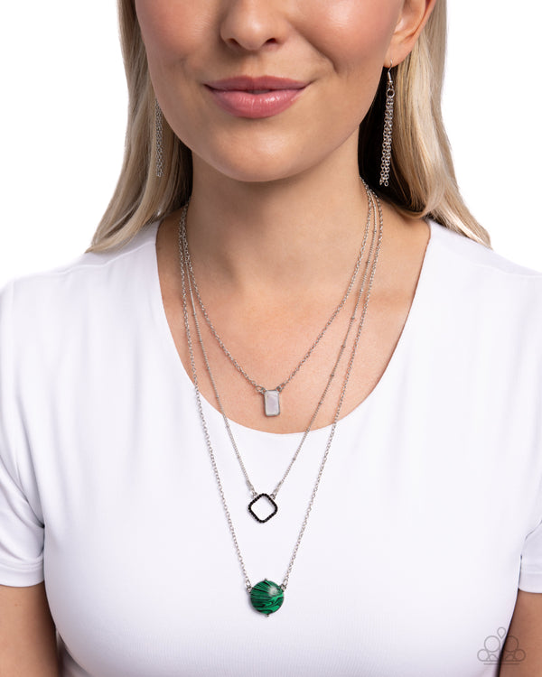 Playfully Panache - Green Playful Layered Necklace