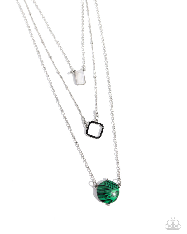 Playfully Panache - Green Playful Layered Necklace