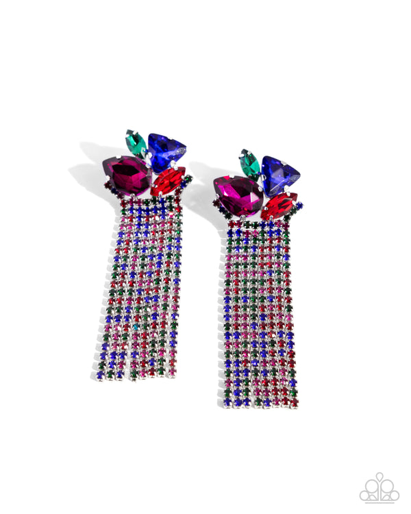 Blinding Blend - Multi Glittery Post Earrings