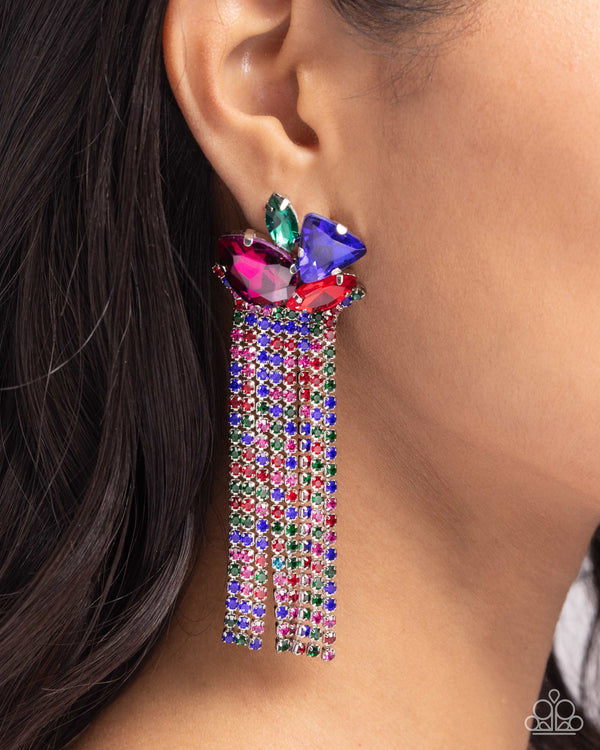 Blinding Blend - Multi Glittery Post Earrings