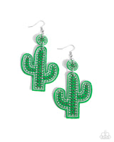 Cactus Cameo - Green Earrings