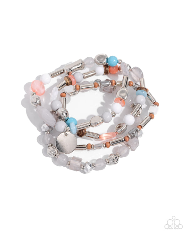 Cloudy Chic - Silver Beaded Bracelet