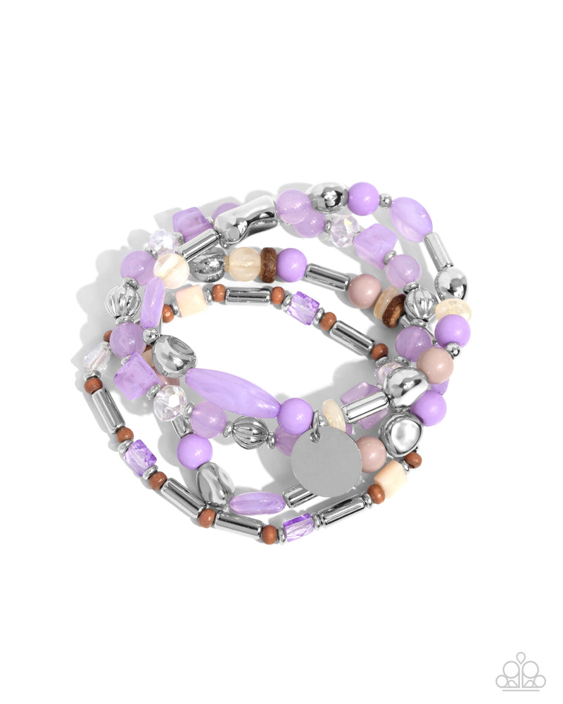 Cloudy Chic - Purple Stacked Bracelet