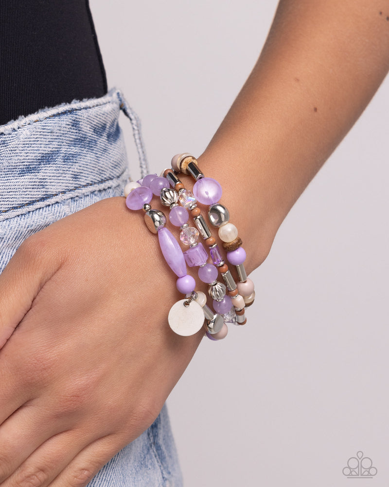 Cloudy Chic - Purple Stacked Bracelet
