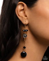 Blissful Balance - Black Pearl and Moon Earrings