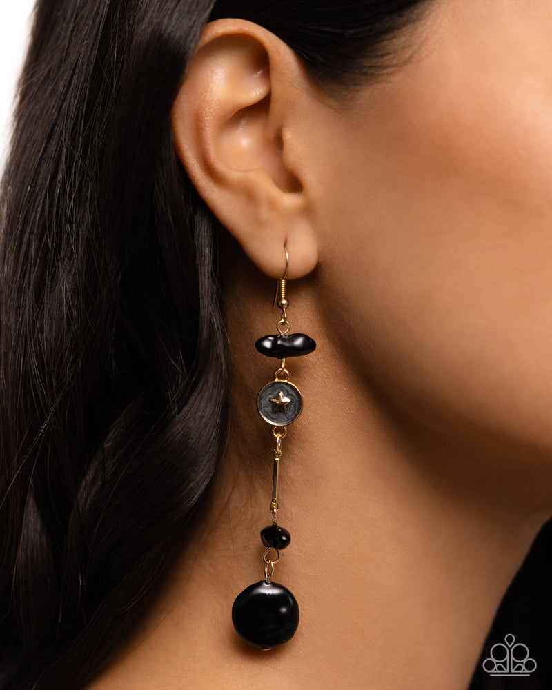 Blissful Balance - Black Pearl and Moon Earrings