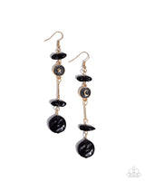 Blissful Balance - Black Pearl and Moon Earrings