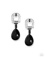 In ARCHING Order - Black Teardrop Gem Earrings