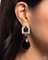 In ARCHING Order - Black Teardrop Gem Earrings