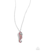 Seahorse Sailor - Pink Pendant Necklace