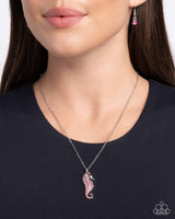 Seahorse Sailor - Pink Pendant Necklace