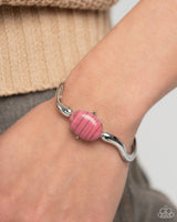 Striped Sensation - Pink Cuff Bracelet