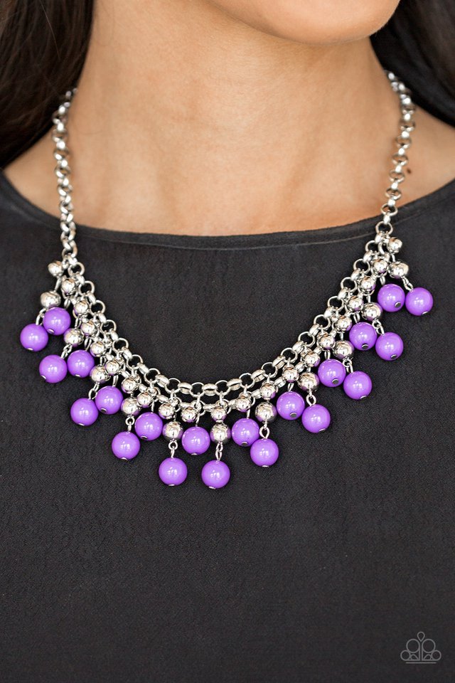 Friday Night Fringe - Purple Bead Necklace