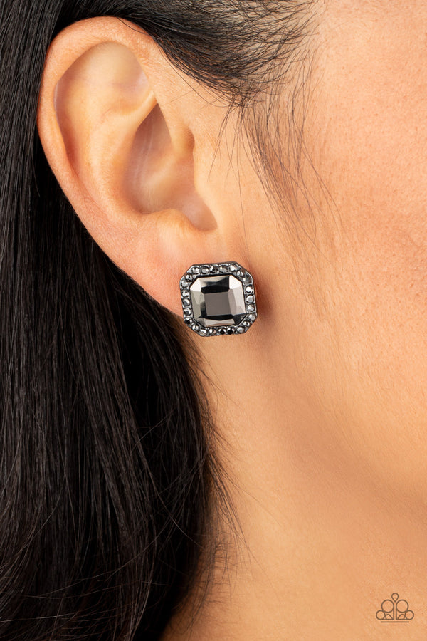 Black Rhinestones Earrings