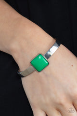 Prismatically Poppin - Green Vibrant Cuff Bracelet